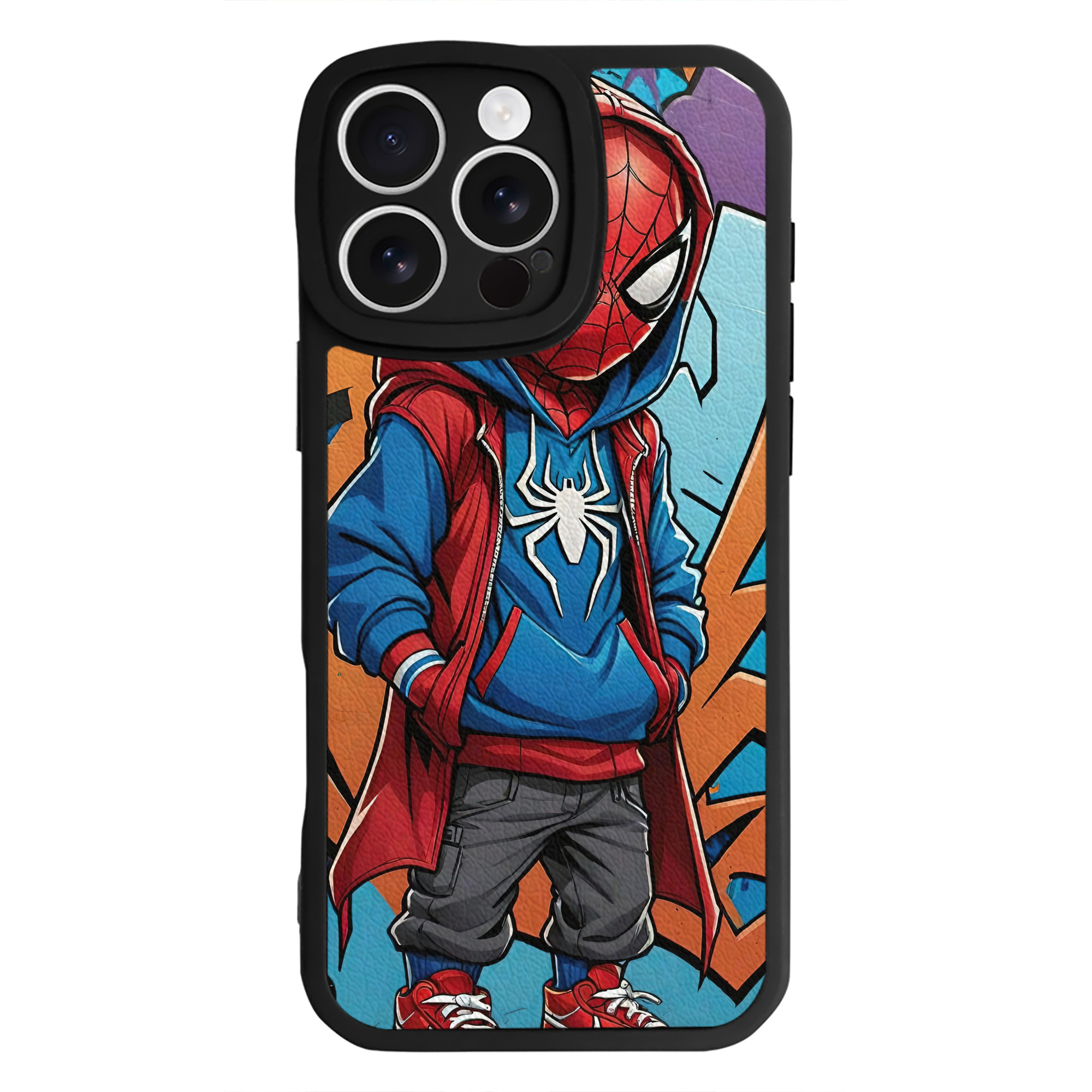 （画像用） Spider Man スパイダーマン 【iPhone 16シリーズ対応】シリコンスマホケース（レザー調） 材質：シリコン